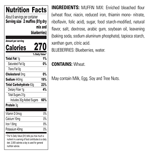 Krusteaz Wild Blueberry Muffin Mix - No Artificial Flavors Or Colors - 17.1 Oz (Pack Of 3) #TOP6