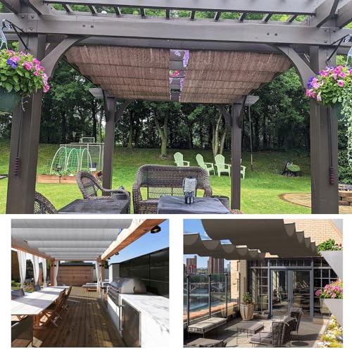 Protection UV optimale par pergola rétractable à aération naturelle en U