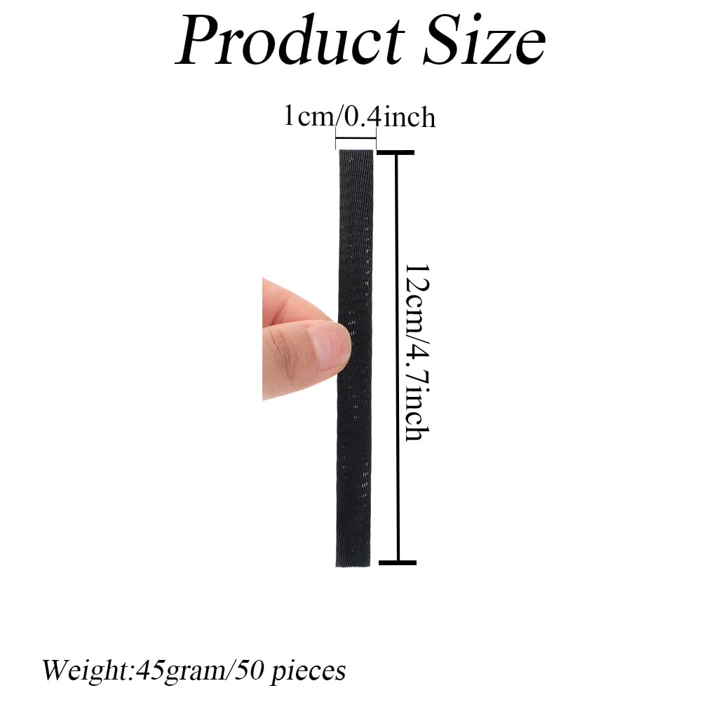 50Pcs 12cm/4.7inch Length Black Plastic Mesh Makeup Brush Protector Expandable Mesh Sleeve Covers Cosmetic Beauty Brush Net Guard for Storage Travel (Not include Brushes) - Image 2