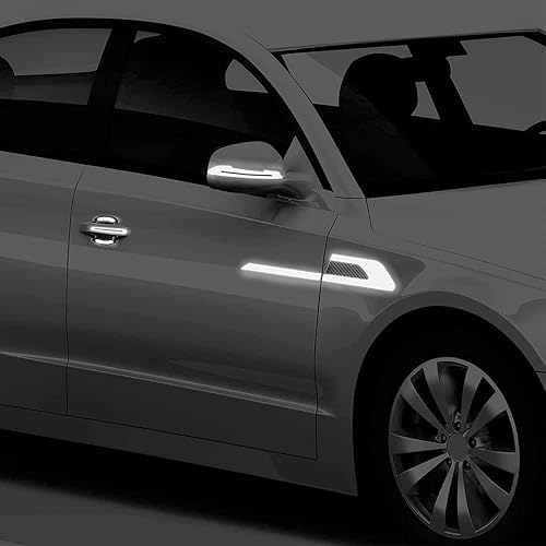 Miniatura 6 de JINYUNDUOSP Juego de 12 calcomanías reflectantes para automóvil, espejo retrovisor, calcomanías reflectantes de advertencia para el costado del