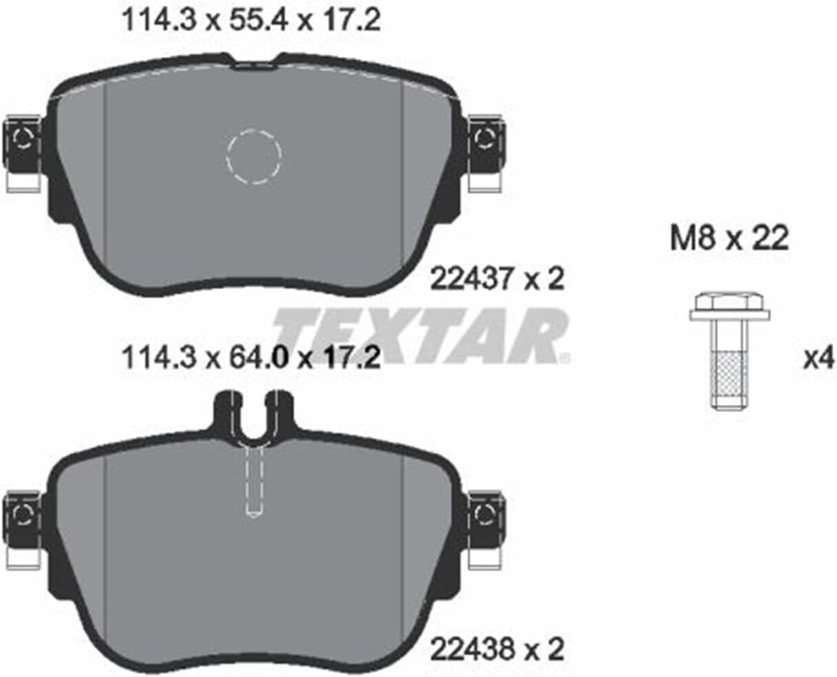 Textar Rear Brake Pads Merc E Class 16 >