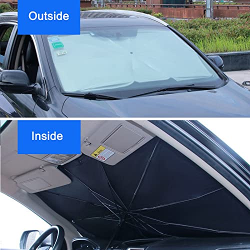 Fatonesa Car Windshield Sun Shade Umbrella, Foldable Uv Rays Protector & Heat Block Reflector Retractable Front Window Sun Shades Umbrella Shield (57 * 29.5Inch, Large) #TOP3