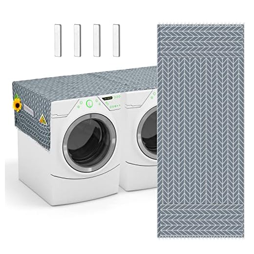 Washer Dryer Cover for the Top Dryer and Washer Top Protector Cover with Pockets Washing Machine Top Cover with Storage Bags for Christmas Home Kitchen Laundry, 70.9 x 22.8 Inches (Arrows)