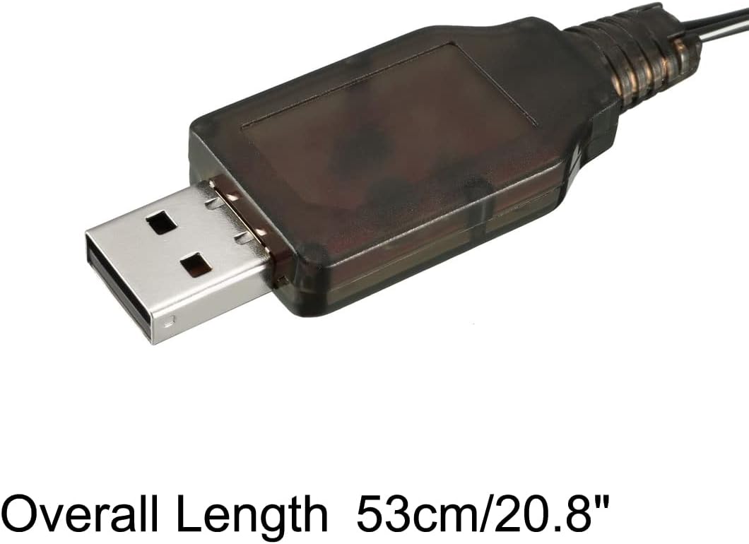 uxcell 2 Pcs JST-2P USB Charging Cable for RC Car 4.8V 250mA Ni-MH Ni-CD Battery 63cm Length