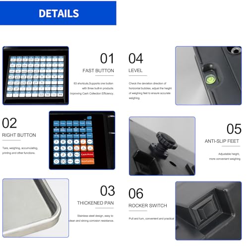 Báscula electrónica comercial con impresora y pantalla doble miniatura 6