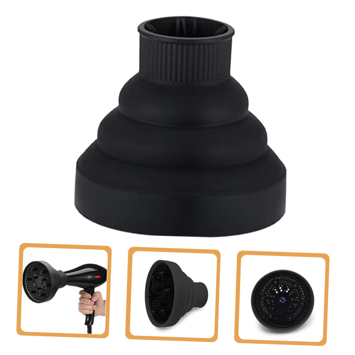 Baluue 3pezzi Asciugacapelli Diffusore Per e Mossi Accessorio Per Asciugatura e Compatibile Phon Standard Resistente e
