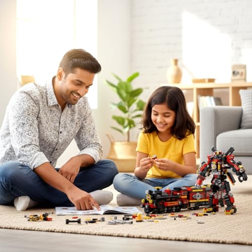 Image of STEM Toy Train Building Blocks Set (96 Pcs, 8-in-1) | DIY Coal Mine Train Kit for Kids 7+ Years (Boys & Girls) | Educational Robotics Toy | Engineering, Creativity & Problem Solving Skill