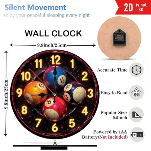 Reloj de pared de madera 10 pulgadas con movimiento silencioso miniatura 3