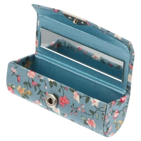 FRCOLOR Ladies Floral Lipstick Case with Mirror Cover