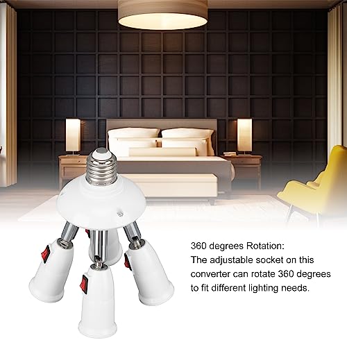FTVOGUE Douille de Répartiteur de Lumière, Rotation à 360 Degrés, Flexion à 180 Degrés, Répartiteur Résistant au Feu, Adaptateur 4 en 1 avec une Large Application pour Ampoules E26 E27 – vue 5