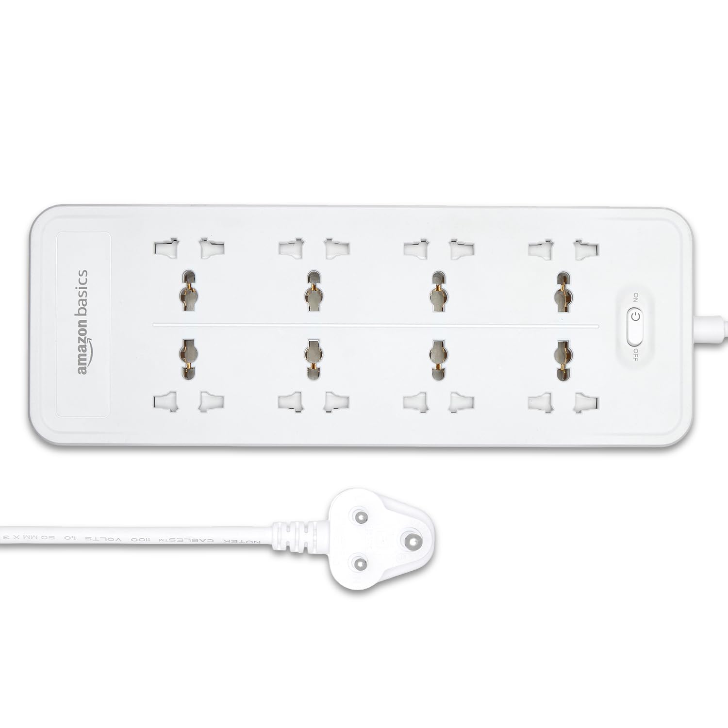Amazon Basics Extension Board with 8 Sockets | Power Strip with Over Voltage Protector | Supports Upto 1500W / 6A | 3 m Cord Length-image-1