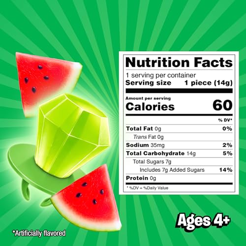 Image of Ring Pop Individually Wrapped Green Watermelon 30 Count Bulk Lollipop Pack - Watermelon Flavored Lollipop Suckers - Fun Candy Bulk For Party Favors, Color-themed parties, & Bachelorette Parties