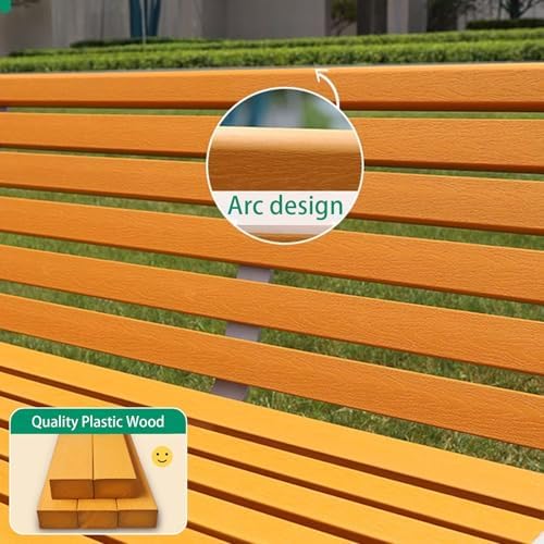 Durable Metal Outdoor Bench - Aluminum Anti-Rust, Weatherproof Garden Bench with Back & Armrests, Perfect Patio Seating for Yard, Park, Front Porch (Dark Brown, 150x68x80cm)