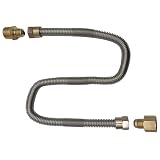 METER STAR Palenisko propanowe bez gwizdka gazowego Flex Line do paleniska i kominka – stal nierdzewna (61 cm długości) 1/5.1 cm NPT męski x 1/5.1 cm NPT żeńska rura falista