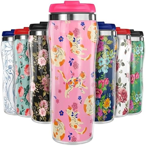 Pixly® Floral Thermal Travel Mug Cover