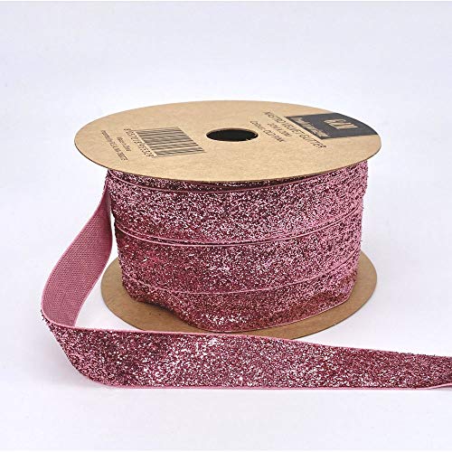 Publilancio srl Samtband Glitter Rosa ANTINCO 2 cm x 20 Meter