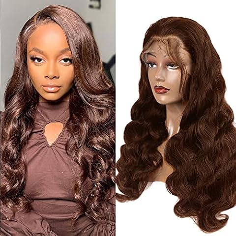 Auburn Brown Wig Lace Front Human Hair Wig Body Wave 13x6 HD Lace Transparent Lace Frontal Wig Free Part with Baby Hair 180% Density Unprocessed Glueless Wig for Black Women 24 Inch Cover