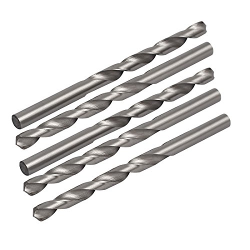 Aexit 7.6mm Dia Tool holder 120mm Long HSS Straight Round drill hole Twist Drill Bit Drilling Tool 5pcs Model:56as96qo237