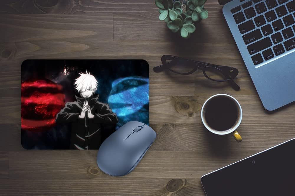 Goj.o Anim.e Printed Mousepad Anime Lovers Tokyo Ghoul Anime Printed Rubber Base with Anti Skid Smooth Surface Mousepad for Gaming, Computer, Laptop, Pc (Blue)