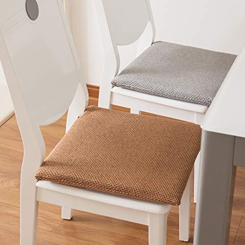 Coussin d'assise de chaise jeu de 4 orange 50x45cm lavable