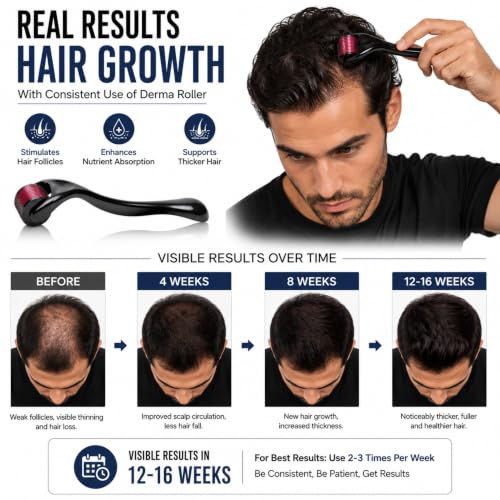Image of Derma Roller for Hair and Beard Regrowth (0.5MM GuaSha Combo)