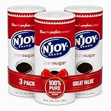 N'Joy Pure Sugar, Pack of 3 Canisters w/EZ-Open Pour Spout (20 oz each) - Smooth Granulated Sugar for Coffee Bars, Cafes, Restaurants and Canister for Office - Shelf Stable & No Refrigeration Needed