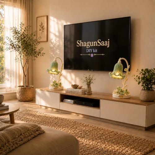 Image of ShagunSaaj Pipe Cleaner Flower Lamp DIY Kit for Kids and Adult Craft (Sage Green)