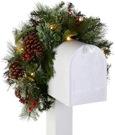 National Tree Company 36in Pre-Lit Colonial Fir Christmas Mailbox...