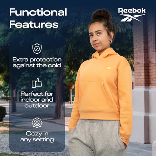 Reebok Girl's Sweatshirt Hoodies 2 Pack Sweatshirts Fashion Hoodie Crewneck Sweaters for Girls Sizes 7-164