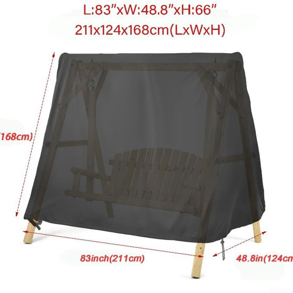 Wasserdichte Abdeckung Für Terrassenschaukeln – 420D Oxford, UV-beständig, Maße 180 X 137 X 170 Cm (schwarz)