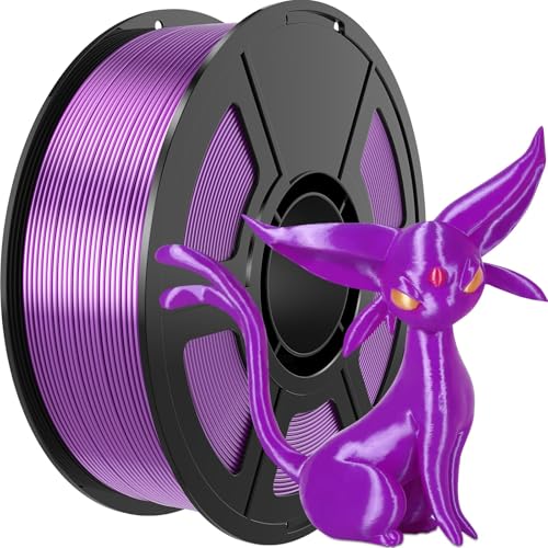 Image of Silk Purple PLA Filament 1.75mm 1kg(2.2lbs), High Speed Shiny 3D Printer Filament PLA Design for Fast Printing, Low Warp & Clog-Free, Dimensional Accuracy + /- 0.03mm, Fits for FDM 3D Printers