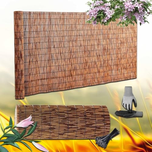 Générique Brise Vue en Roseau Naturel 30cm À 180cm Hauteur Canisse Bambou Palissade Terrasse Exterieur 80cm À 1500cm Longueur Brise-Vue Balcon, Clôture De...