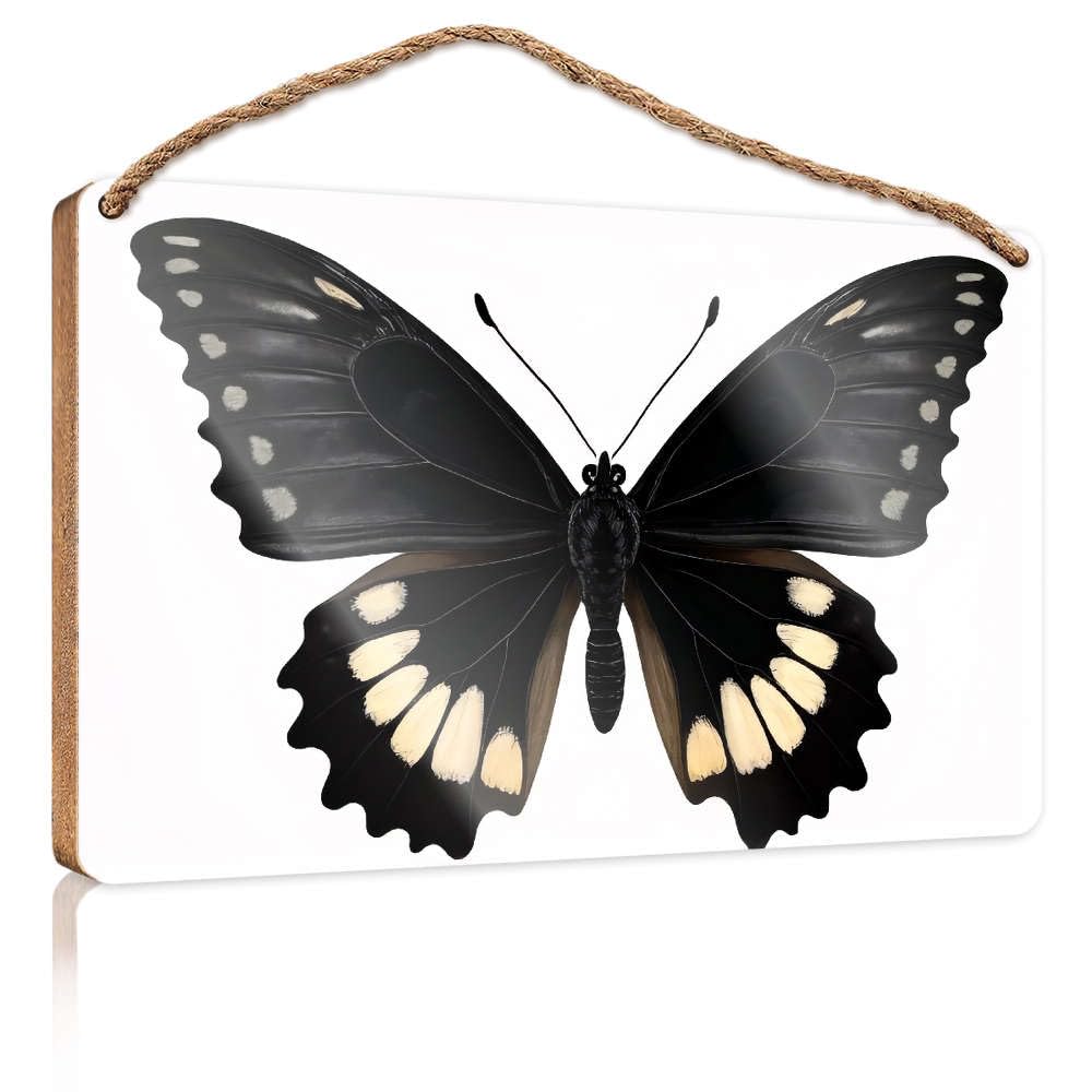 Bathroom Hanging Decor Black Butterfly With White Spots. Camper Decor Fall Porch Decor(23X35CM)