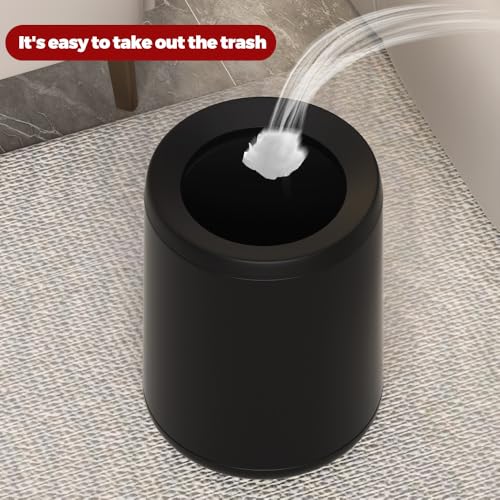 Caneca de basura negra de acero inoxidable 10L miniatura 4