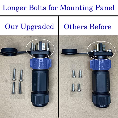 GaiRen 2 Pin 50Amp Trolling Motor Plug Receptacle Set, 12/24/36/48 Volt Marine Boat Power Waterproof IP67 Connector Trolling Boat Plug for Trolling Motors Compatible with 6/8 AWG Wire Blue 2 Pack