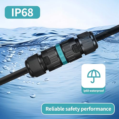 4 Stück Kabelverbinder Wasserdicht IP68 für Ø5-12 mm Kabeldurchmesser，Verbindungsmuffe Erdkabel Abzweigdose 3 Polig，Verbindungsbox Abzweigdose Für Garten, Außenbereich, Boden