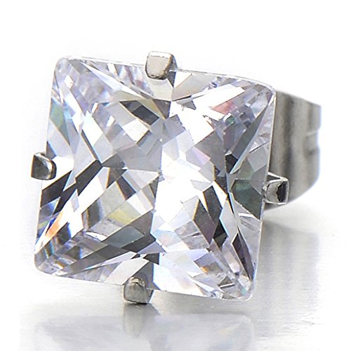 1 Paio 4MM Piazza Zirconi, Orecchini da Uomo da