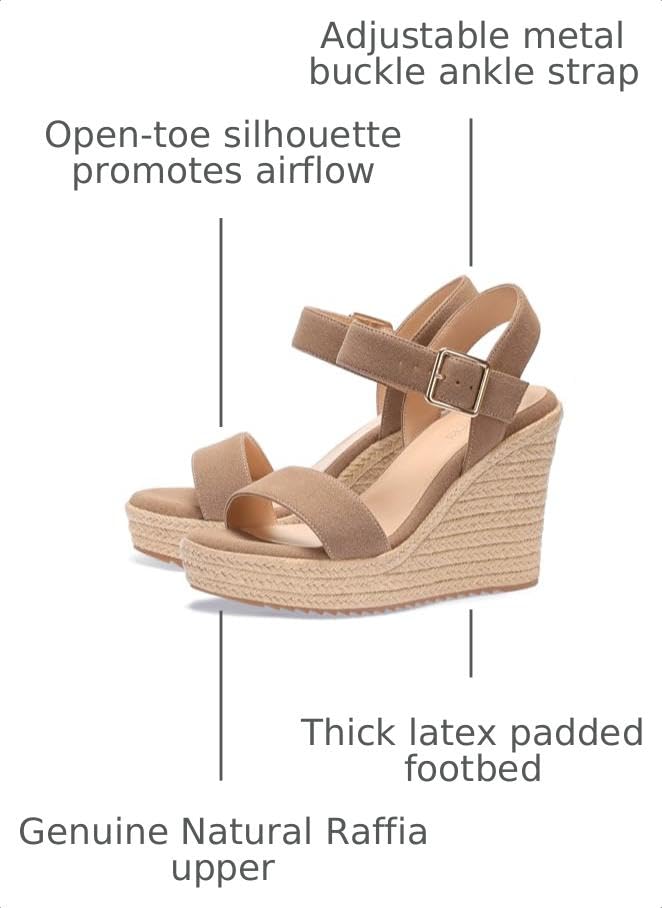 Image of VICKI.VICKI Women's Platform Sandals Wedge Ankle Strap Open Toe Sandals