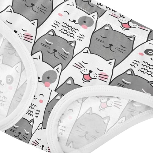 Joisal Cute Cats Gray White Toddlers Underwear Floral 2t Cotton Girl Panties Cute Animals Briefs Underpants4