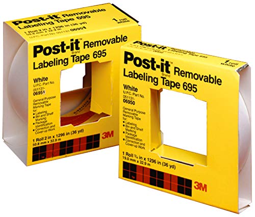 Post-it(R) Labeling Tape 695, 2 in x 36 yds, White [Price is per ROLL]