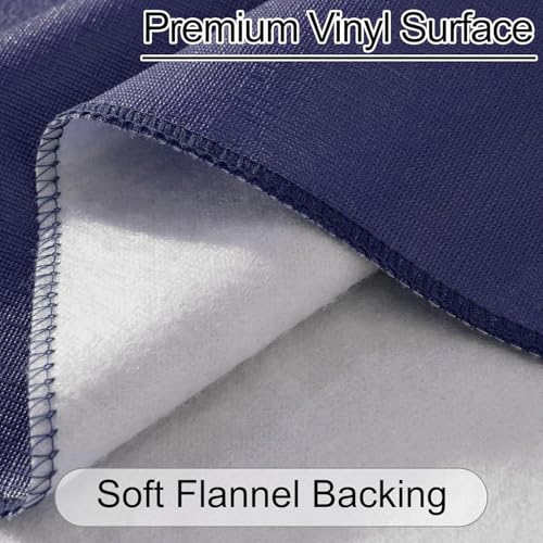 Nappe rectangulaire antitache avec envers en flanelle bleu foncé - 7