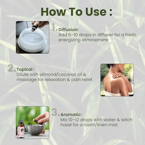 Image of Romyco Lemongrass Essential Oil 30ml for Nourishing Hair | Skin Face Moisturiser | Insect Repellent | Use in Diffuser | Pure, Natural, Premium & Undiluted