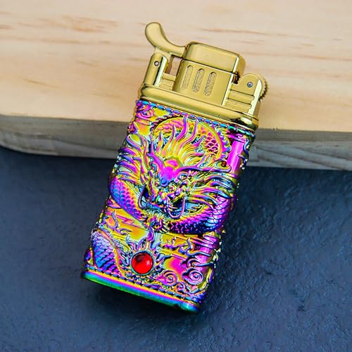 Encendedor Vintage de Metal con Llama Ajustable y Resistente al Viento miniatura 2