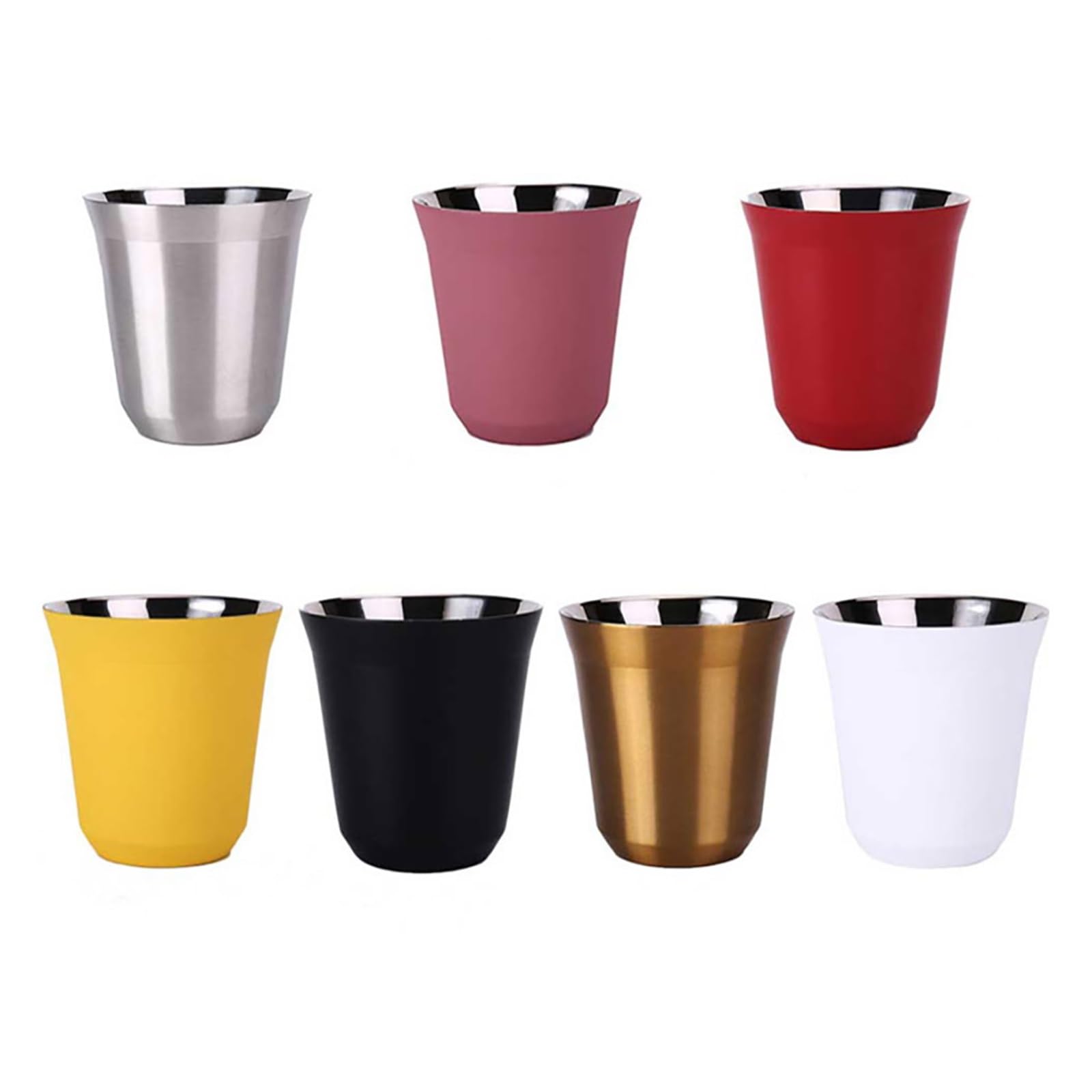 Becher Tassen 160 ml Espressotassen aus Edelstahl for Kaffee, Milch, Wasser, Getränke, Frühstück, isoliert Kaffeebecher (Color : Sky blue)