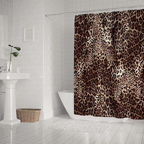 Rideau de douche imprimé léopard imperméable 180x180cm - 3
