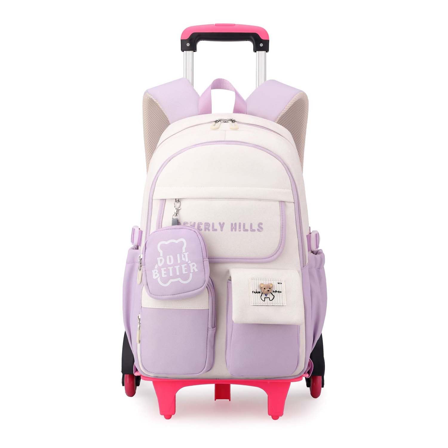 Yumenam Mochila Escolar con Ruedas para Niños y Niñas, Mochilas Infantiles Primaria Bolsas Escolares con Ruedas Mochila Colegio para Niñas Ligera e Impermeable