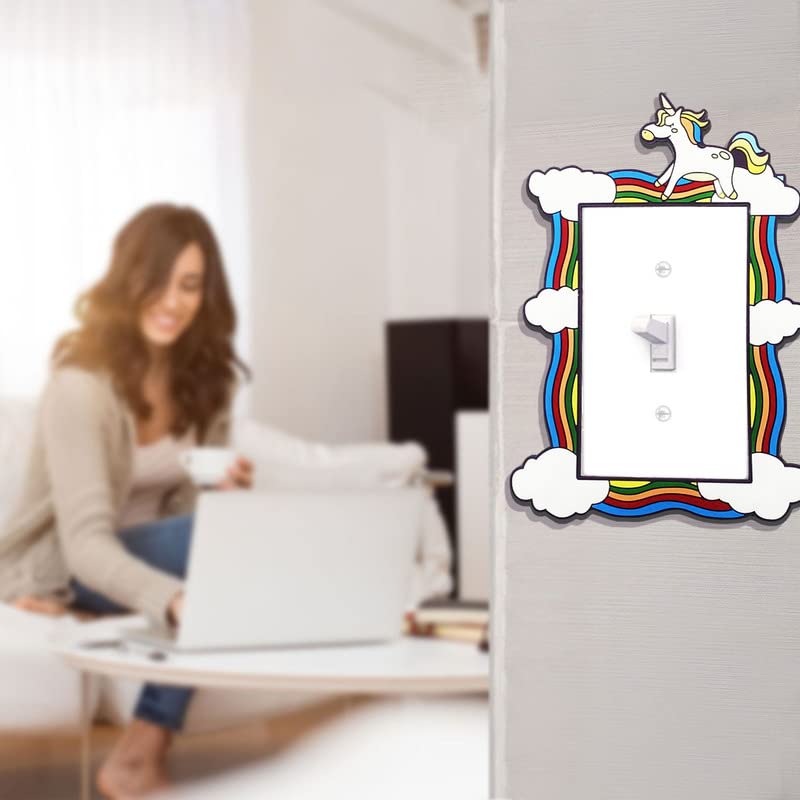 Unicorn 1 Gang Toggle/Rocker Wall Plate Sticker Light Switch Stickers Teens Boys Girl Room