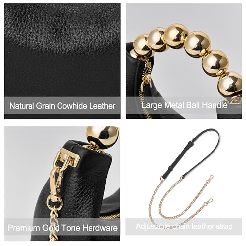 Image of DORIS&JACKY Small Top Handle Clutch Purse for Women, Designer Evening Bag With Pearl Tote Handle and Chain Strap