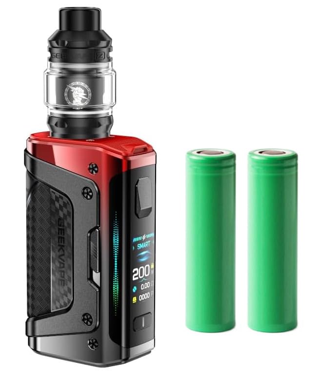 Aegis Legend 5 E-Zigaretten Set, 200W Akkuträger, 5,5ml Z Subohm Verdampfer Tank + 2x Akku (Rot)