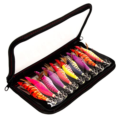 Appât lumineux pour crevettes kit leurre de pêche calmar artificiel bois souple 10pcs